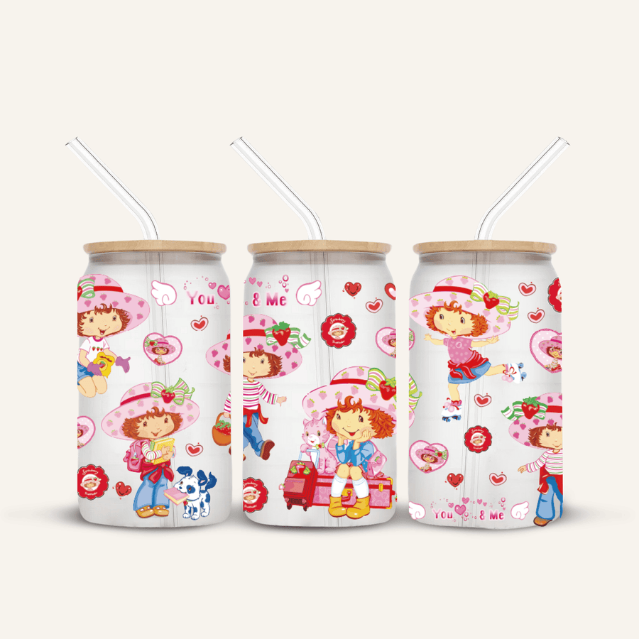 Strawberry Shortcake Glass Cup *FROSTED*
