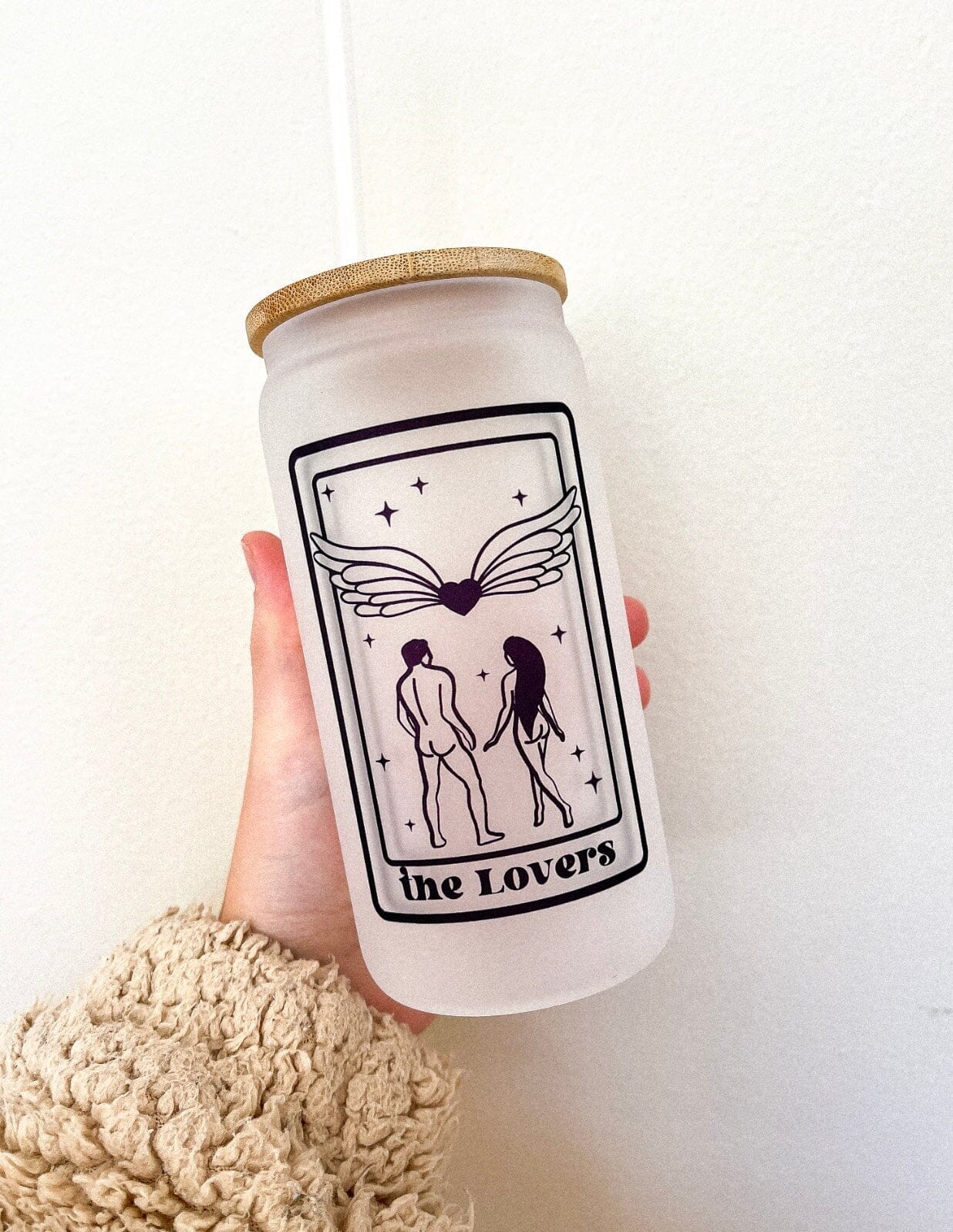 The Lovers - Tarot Tumbler - MF, FF, MM Halo Quartz Female & Male 