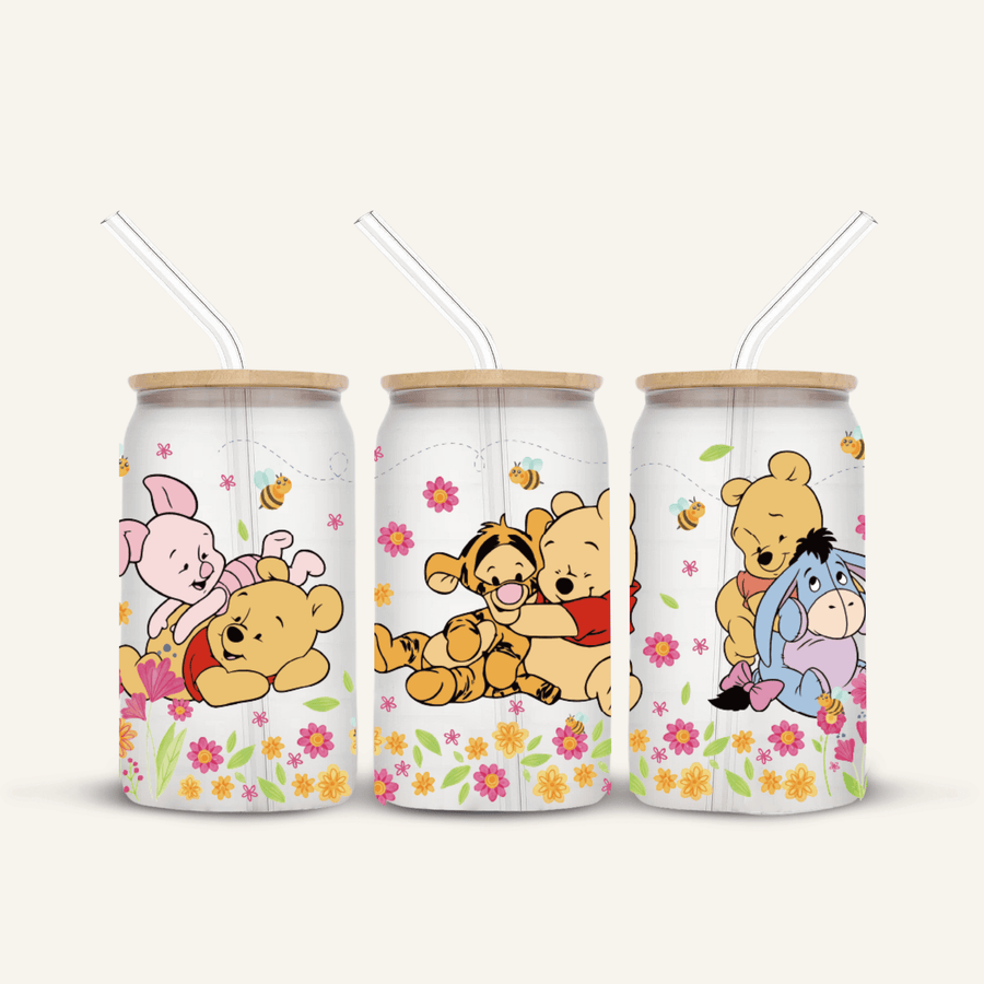 Winnie The Pooh Glass Cup #2 *FROSTED*
