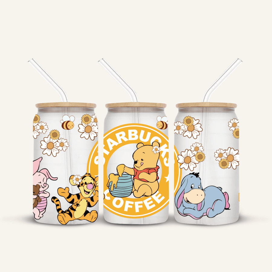 Winnie The Pooh Glass Cup *FROSTED*