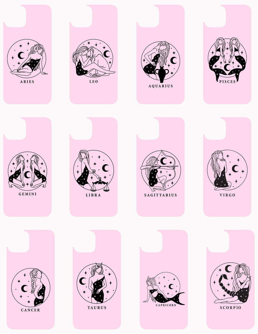 Zodiac Signs - Phone Case (Assorted Colours) Halo Quartz 
