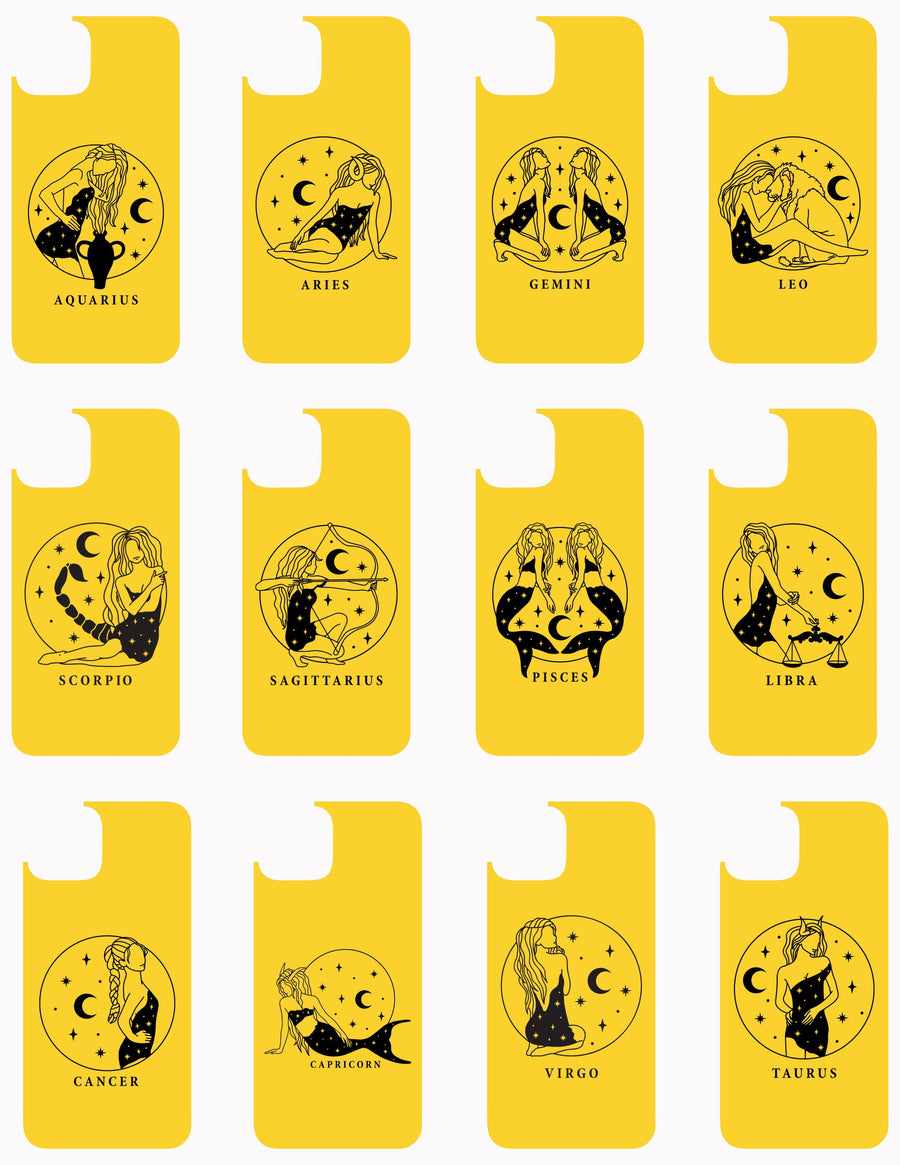 Zodiac Signs - Phone Case (Assorted Colours) Halo Quartz 