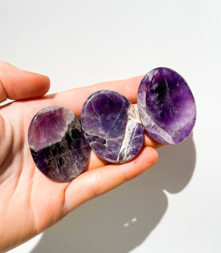 Amethyst Worry Stone Halo Quartz 