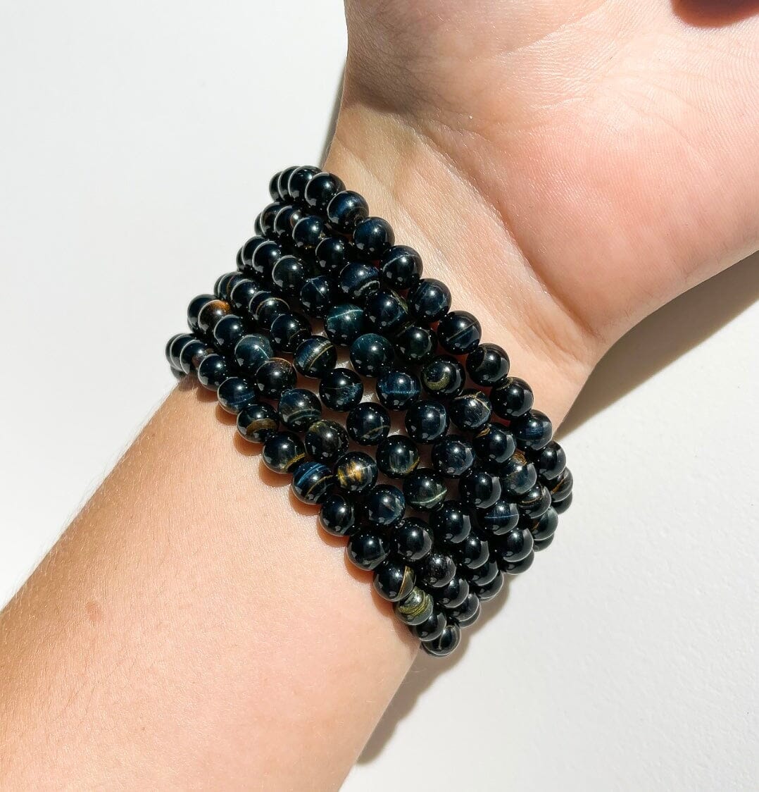 Blue Tigers Eye Bracelet Halo Quartz 