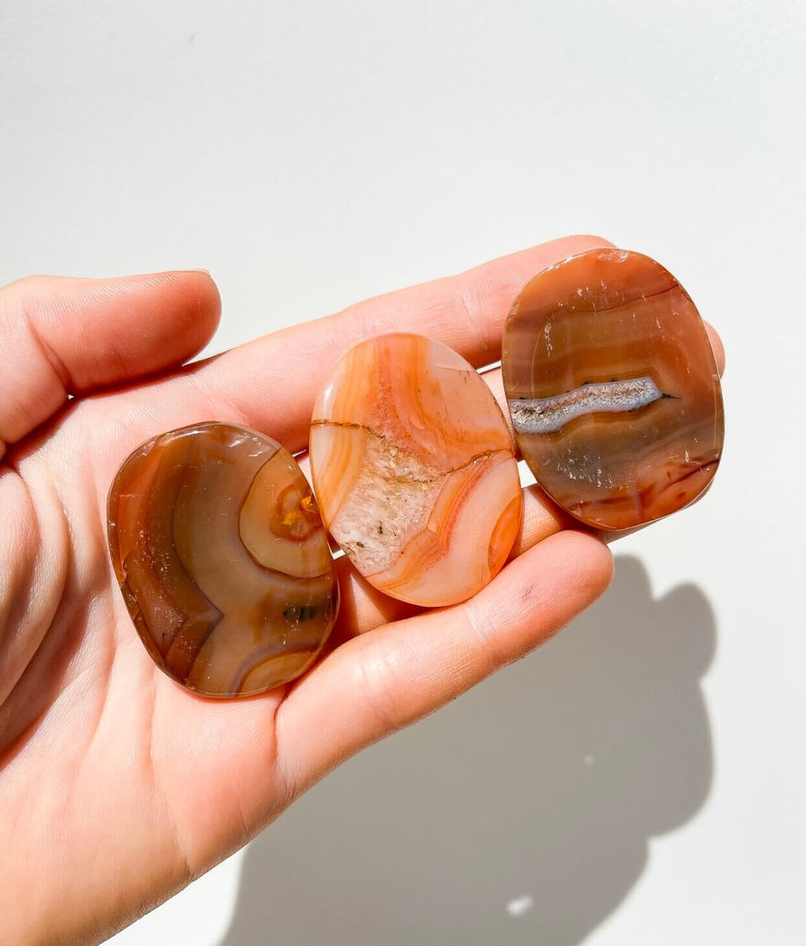 Carnelian Worry Stone Halo Quartz 
