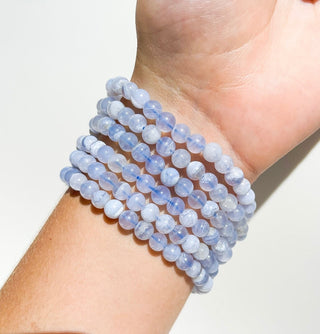 Blue Lace Agate Bracelet Halo Quartz 