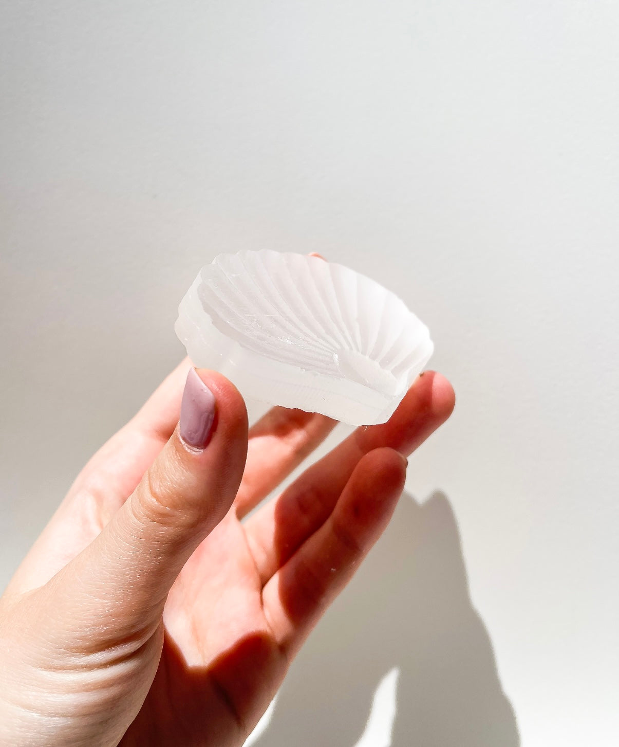 Selenite Shell/Trinket dish Halo Quartz 