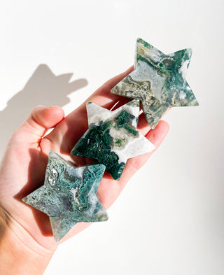 Moss Agate Star Intuitively Chosen Moons & Stars Halo Quartz 
