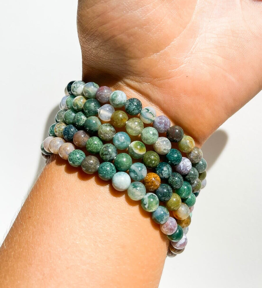 Moss Agate Bracelet Halo Quartz 