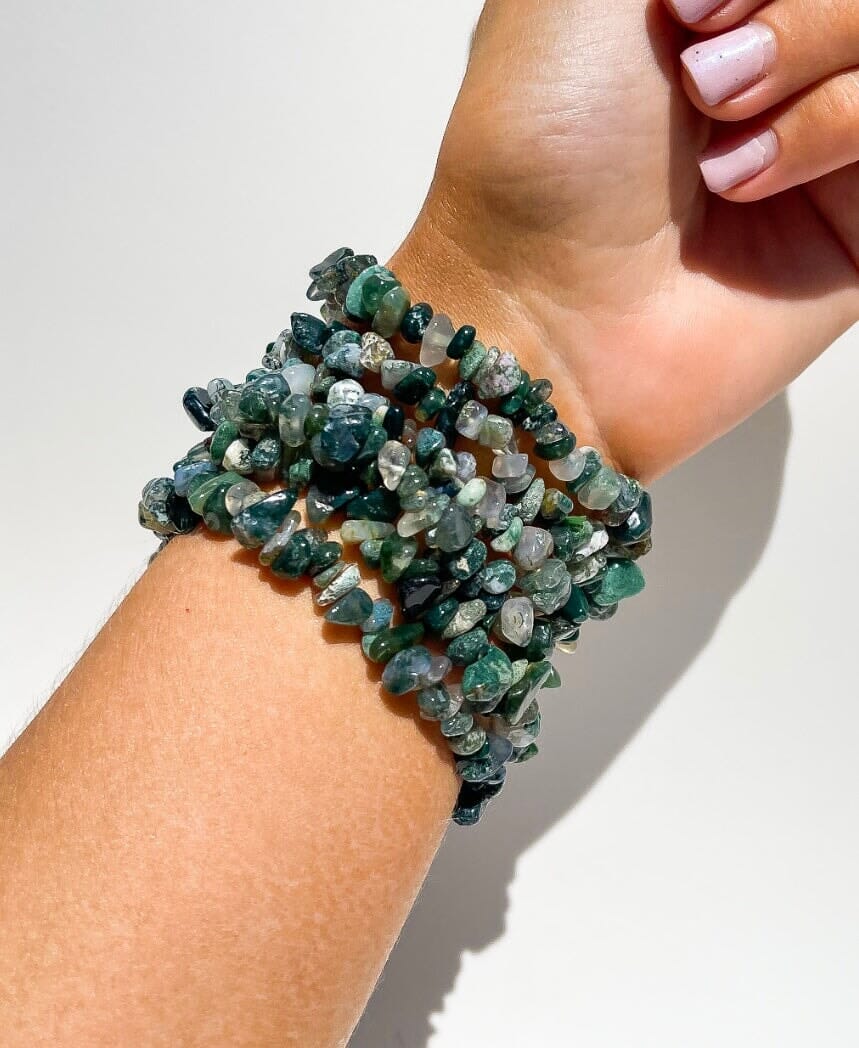 Moss Agate Bracelet Halo Quartz 