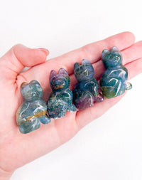 Moss Agate Cat Cat Halo Quartz 