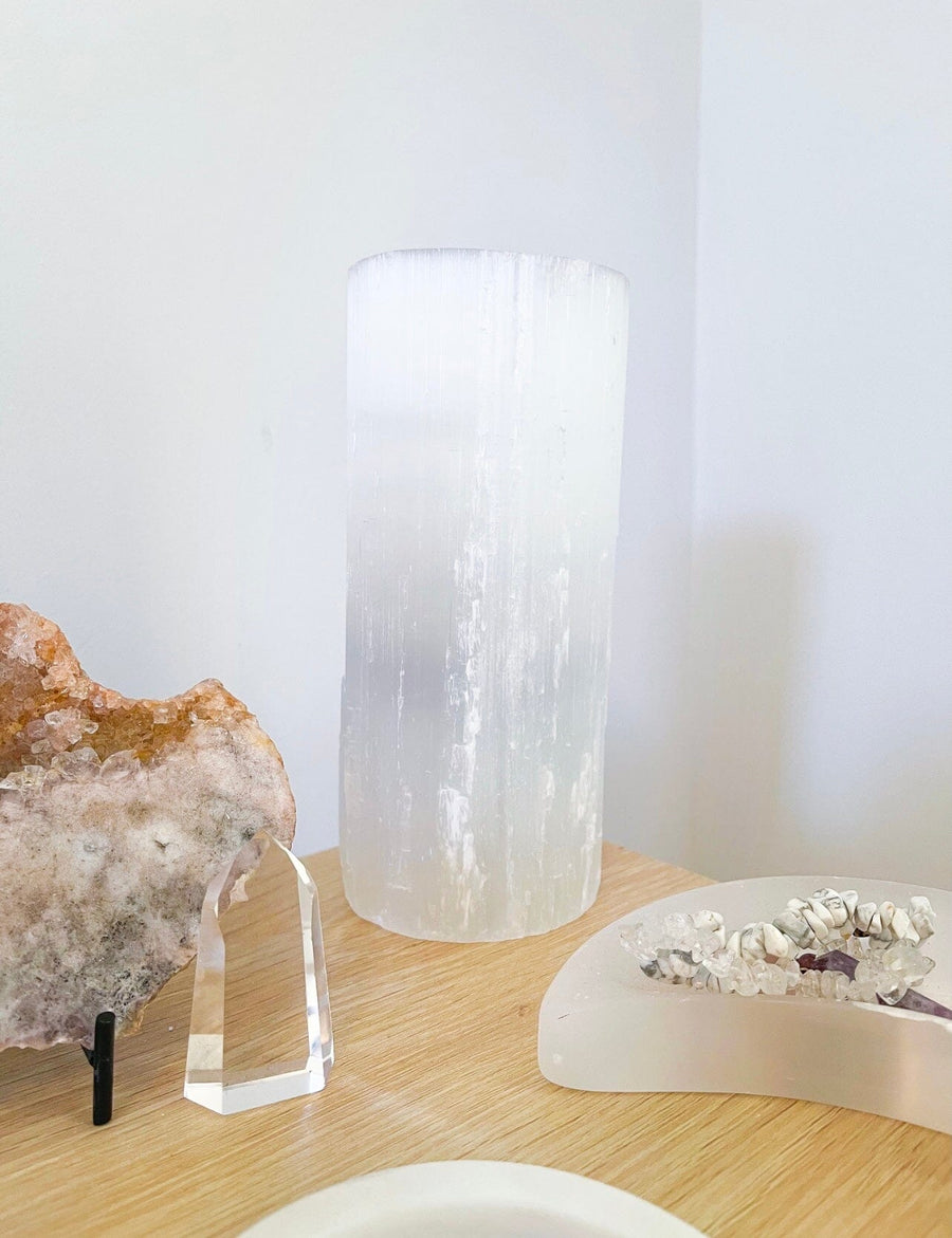 Selenite Lamp Halo Quartz 