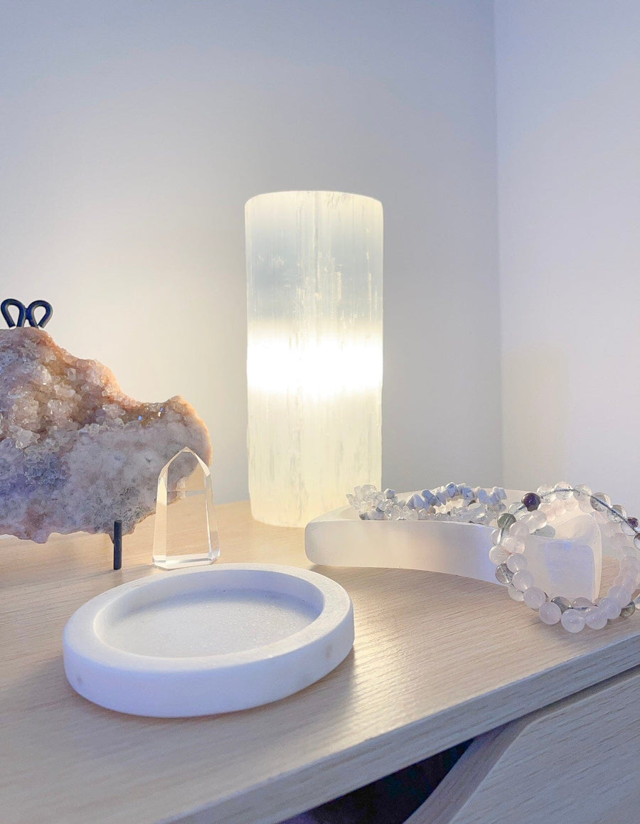 Selenite Lamp Halo Quartz 